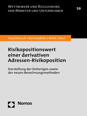 cover image of Risikopositionswert einer derivativen Adressen-Risikoposition